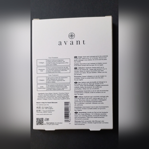 AVANT SKINCARE Hydra-Bright Collagen Eye Restoring Pads NEW IN BOX - Picture 3 of 3